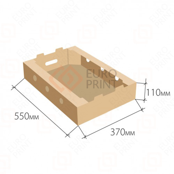 Go'sht / parranda go'shti uchun gofro korobka 550х370х110